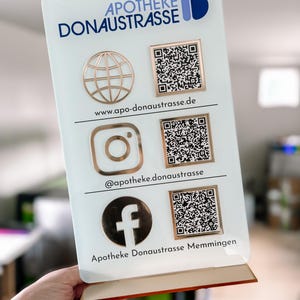 Drievoudig pictogram en QR-code Instagram Business Social Media-bord | Salonbord | Schoonheidsteken | Marketingbord met QR-code afbeelding 17