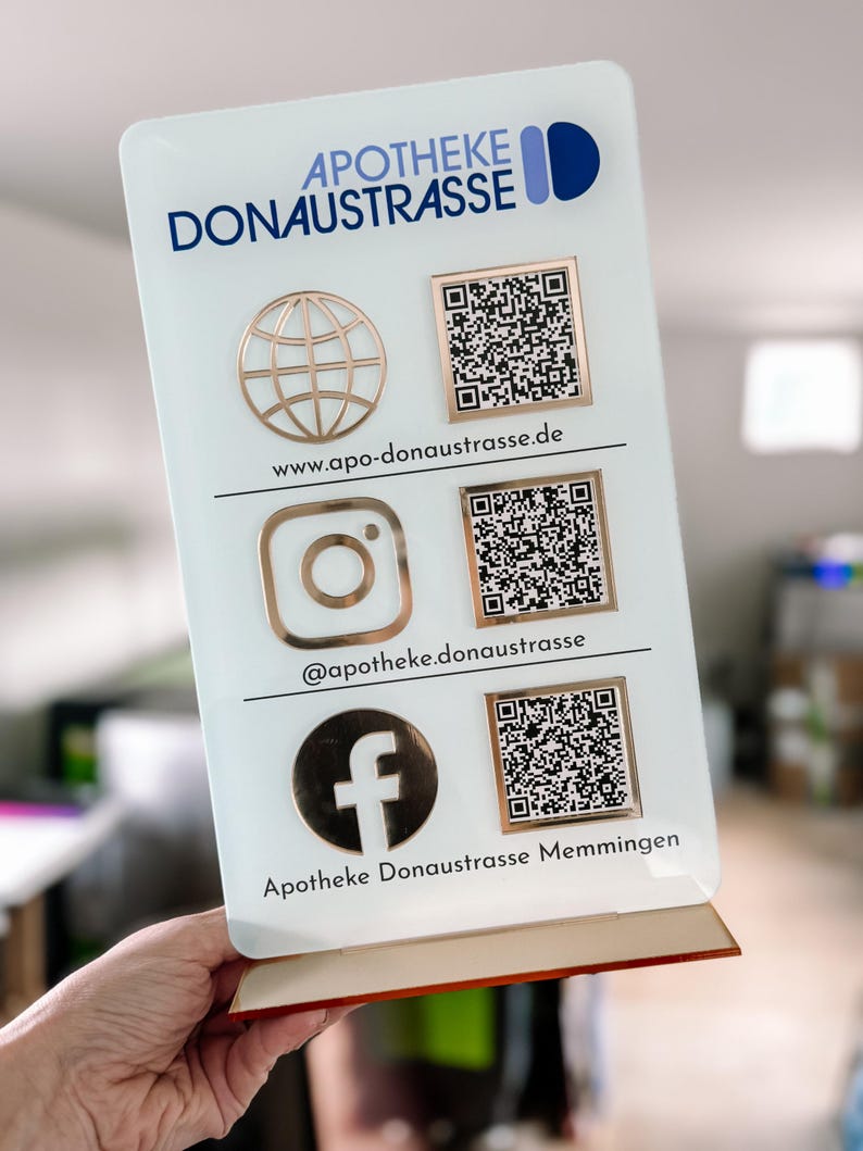 Drievoudig pictogram en QR-code Instagram Business Social Media-bord | Salonbord | Schoonheidsteken | Marketingbord met QR-code afbeelding 17