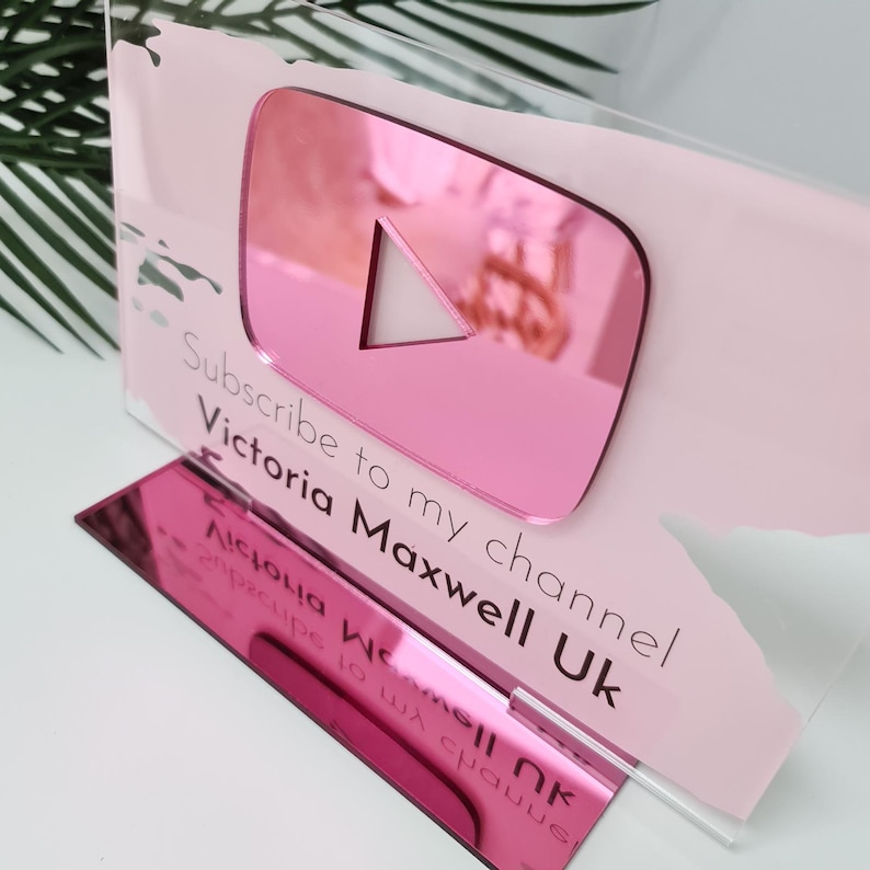 Custom Acrylic YouTube Sign for Channel Promotion Boost Subscribers with Play & Subscribe Button Ultimate Desk Decor for YouTubers image 6