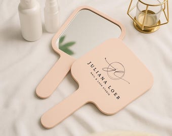 Personalized Handheld Mirror with Custom Logo – Custom Salon Mirror for Makeup Artists, Lash Technicians, Hair Stylists & Beauty