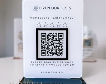 Business Review Link or Social Media QR Code | Salon Sign | Beauty Sign | Hairdressers Beautician Sign | Barcode Scan