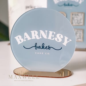 Plaque d'enseigne commerciale avec logo rond | Plaque signalétique de bureau | Panneau de réception