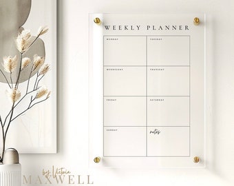 A4 Personal Weekly Planner | Recyclable Acrylic Reusable Wipeable Organization Calendar | + Free Marker Pen