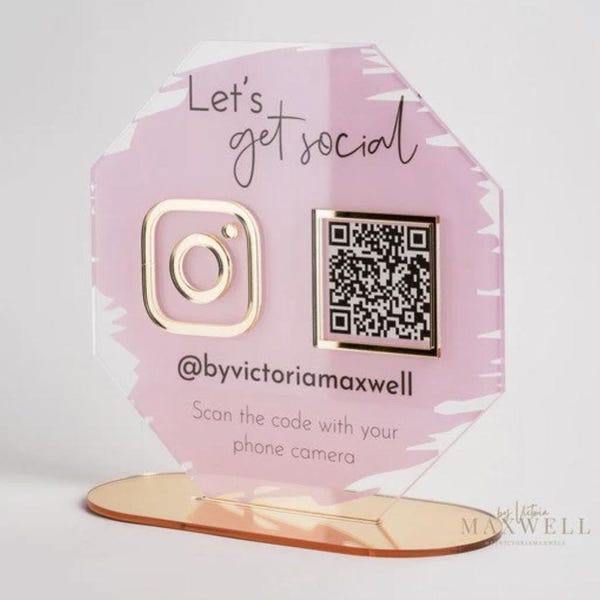 Instagram QR-code acryl bord plaque
