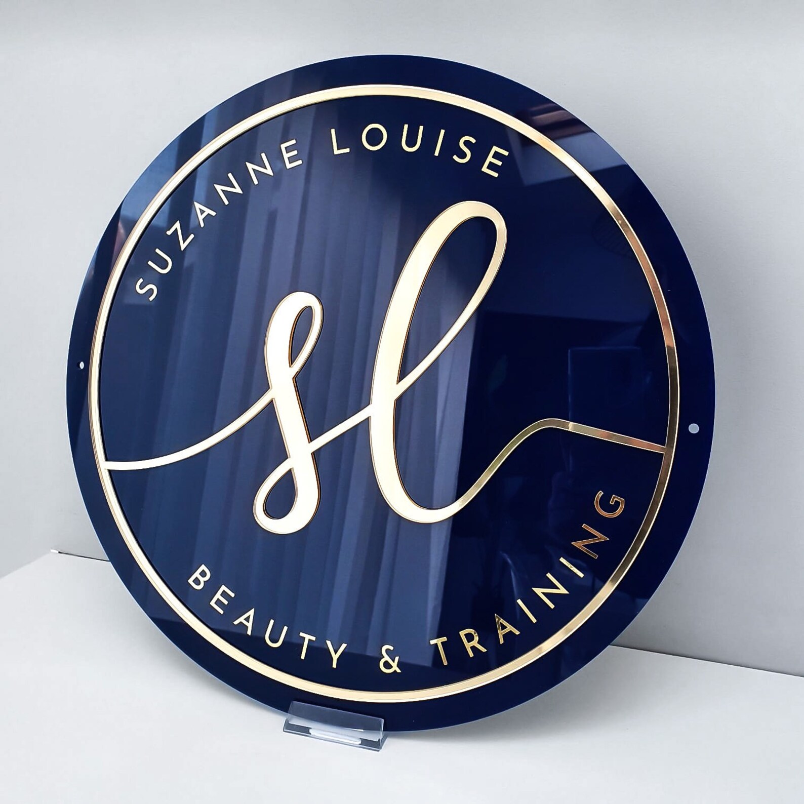 Redondo acrílico Business Sign Home Office Nombre Etsy