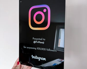Social Media Milestone Award Plaque Sign | Content Creator Instagram and More