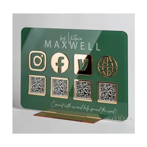 Custom QR Code Acrylic Sign | Scan to Pay Venmo Sign | Social Media | WiFi QR Code Sign | Business Payment Sign