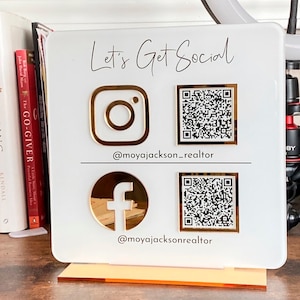 Multi QR Code Business Instagram Facebook Social Media Sign Salon Sign Beauty Sign image 6
