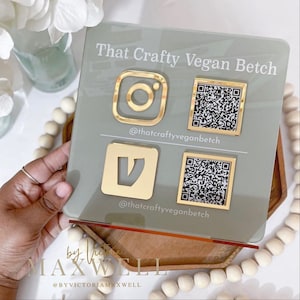 Multi QR Code Business Instagram Facebook Social Media Sign | Salon Sign | Beauty Sign