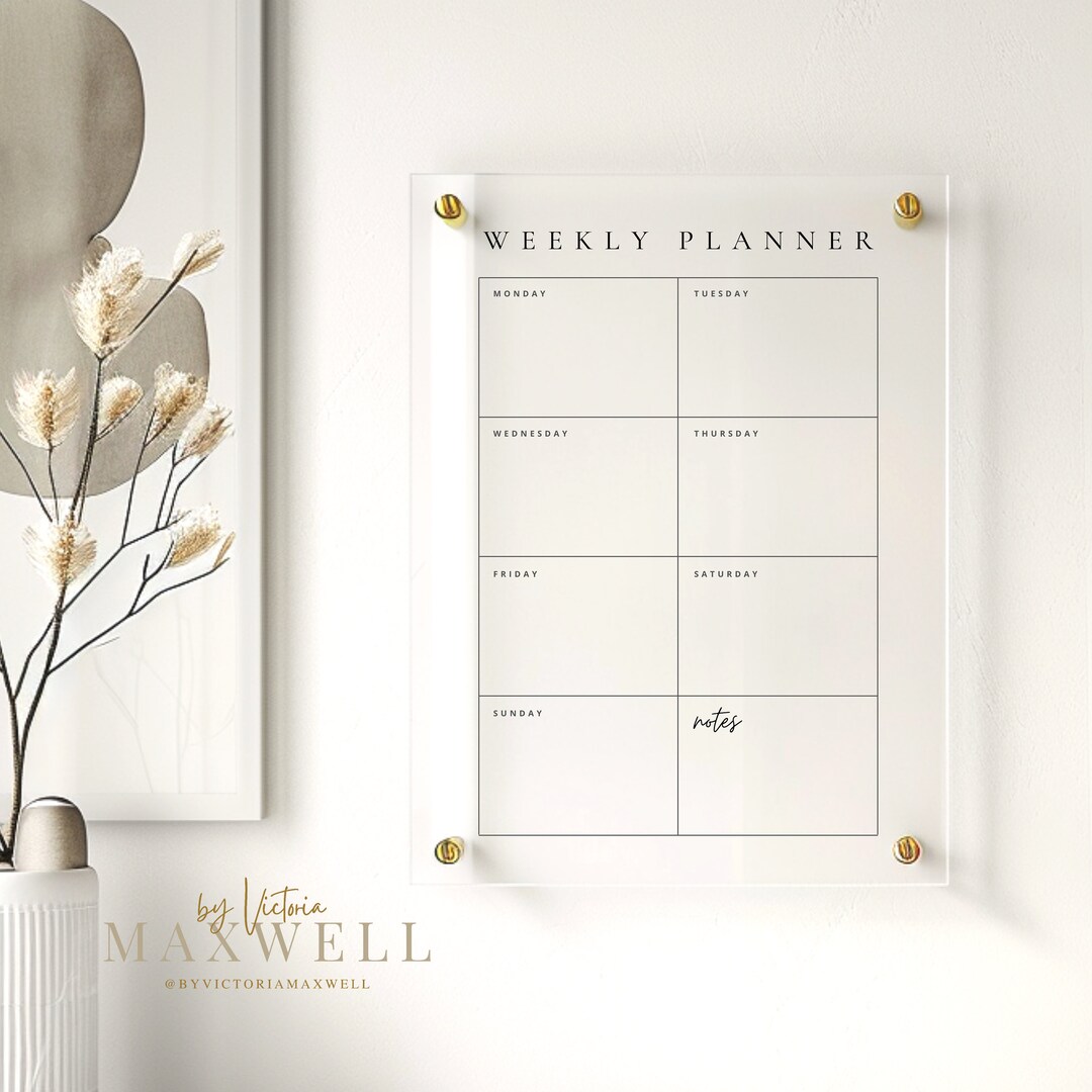 A3 Personal Weekly Planner Recyclable Acrylic Reusable Wipeable