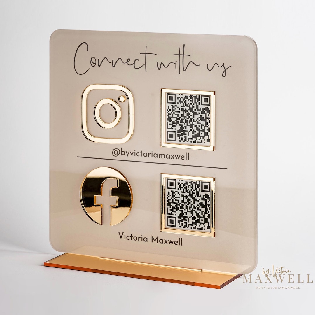 Qr Sign Posts Multi QR Code Business Instagram Facebook Social Media Sign | Salon ...