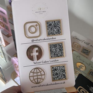 Drievoudig pictogram en QR-code Instagram Business Social Media-bord | Salonbord | Schoonheidsteken | Marketingbord met QR-code afbeelding 16