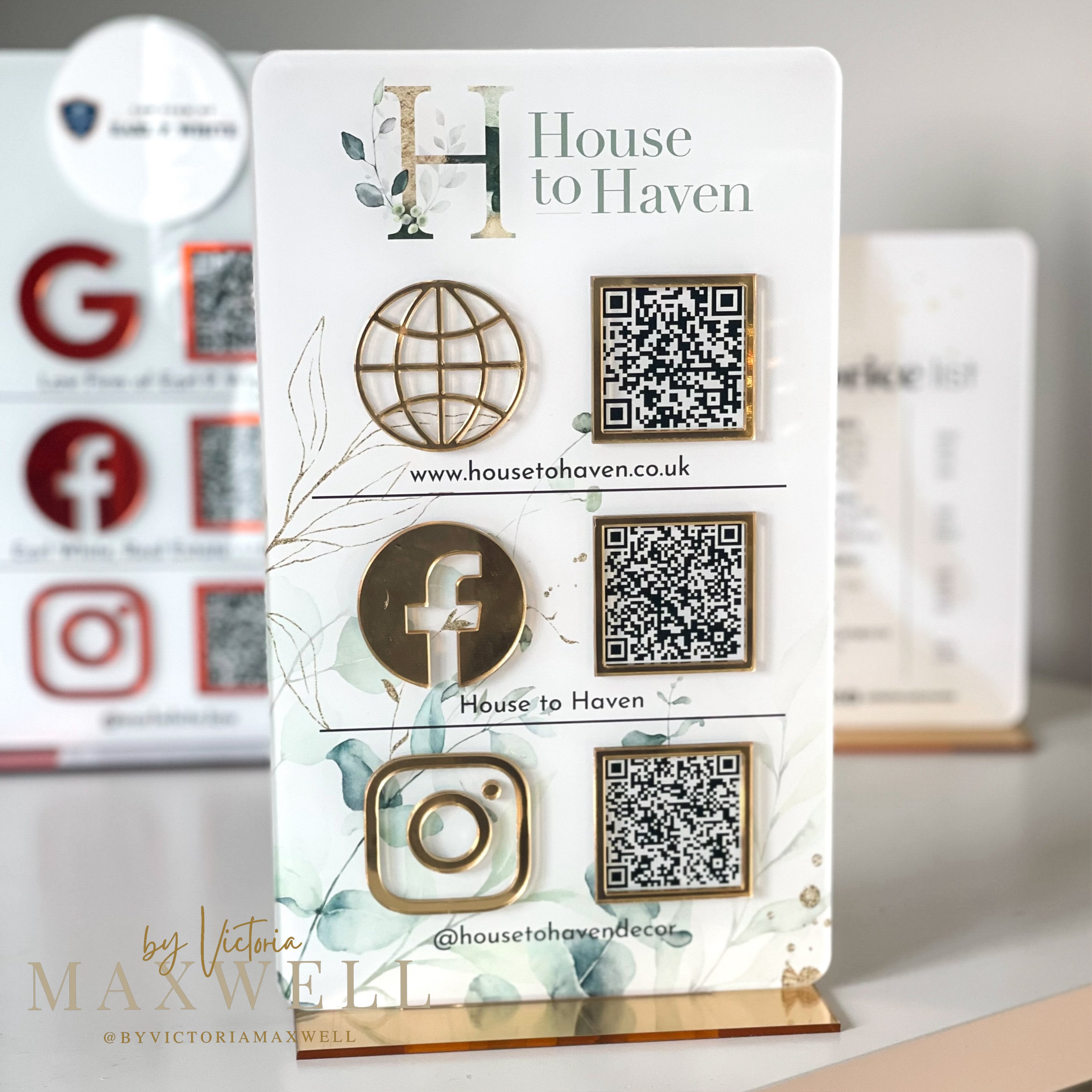 3D Multi QR Code Business Instagram Facebook WIFI Social Media Schild Personalisiertes Venmo Cash Paypal Scan to Pay App Beauty Friseure Kosmetikerin Gold und Silber Acryl Schild (12,7 x 15,2 cm 3D Multi QR Code Business Instagram Facebook WIFI Social Media Schild Personalisiertes Venmo Cash Paypal Scan to Pay App Beauty Friseure Kosmetikerin Gold und Silber Acryl Schild (12,7 x 15,2 cm