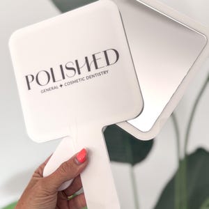 Personalisierter Handspiegel mit individuellem Logo - Individueller Salon-Spiegel für Make-up Artists, Wimperntechniker, Hairstylists & Beauty