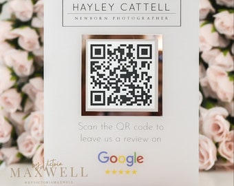 Business Review Link or Social Media QR Code | Salon Sign | Beauty Sign | Hairdressers Beautician Sign | Barcode Scan