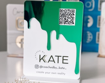 Business Social Media Sign Drip Instagram | Salon Sign | Custom Acrylic Sign | QR Plaque