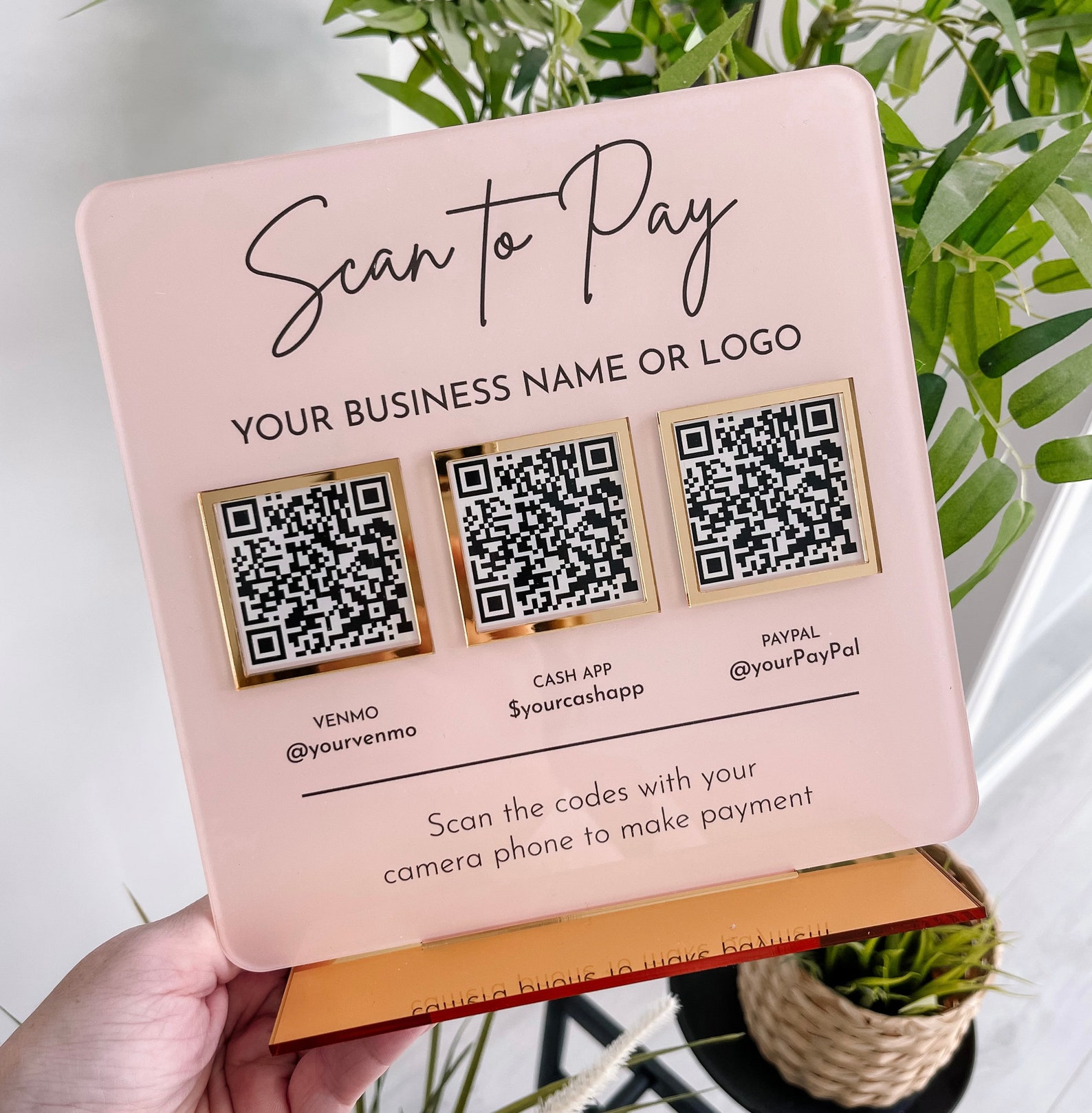 Multi QR Code Business Instagram Facebook Social Media Sign | Salon ...