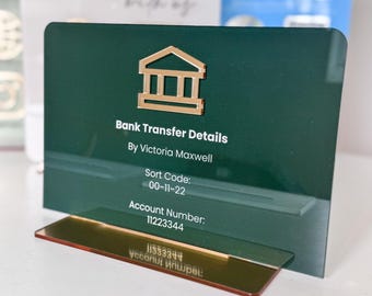 Bank Transfer | Bank Details Business Sign Plaque Receive Payment Sign