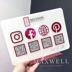 Multi QR Code Instagram Facebook Business Social Media Sign | Salon Sign | QR Code Sign image 8