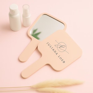 Personalized Handheld Mirror with Custom Logo – Custom Salon Mirror for Makeup Artists, Lash Technicians, Hair Stylists & Beauty MUA