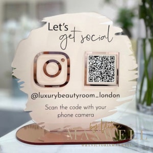 Circular Business Social Media QR Code Sign Salon Sign Beauty Sign Hairdressers Beautician Sign image 9