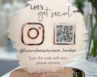 Acrylic Business Social Media QR Code Sign