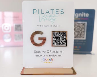Business Review Link or Social Media QR Code | QR Code Plaque Sign
