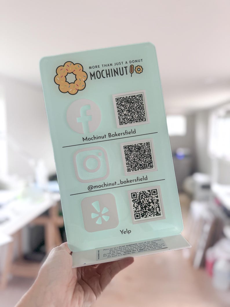 Drievoudig pictogram en QR-code Instagram Business Social Media-bord | Salonbord | Schoonheidsteken | Marketingbord met QR-code afbeelding 14