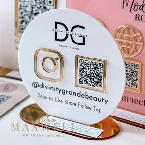 Cirkel met QR-codebord voor bedrijven Acrylplaat Instagram-bord