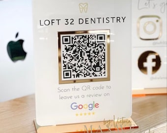 Business Review Link or Social Media QR Code | Salon Sign | Beauty Sign | Hairdressers Beautician Sign | Barcode Scan