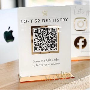 Link naar zakelijke recensie of QR-code voor sociale media | Salonbord | Schoonheidsteken | Bord voor kappers schoonheidsspecialiste | Barcodescannen
