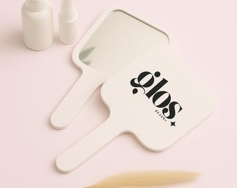 Personalized Handheld Mirror with Custom Logo – Custom Salon Mirror for Makeup Artists, Lash Technicians, Hair Stylists & Beauty