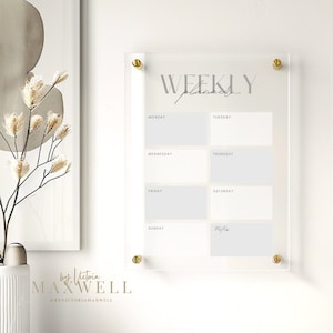 A4 Personal Weekly Planner | Recyclable Acrylic Reusable Wipeable Organization Calendar | + Free Marker Pen