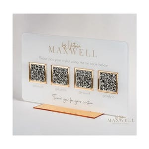 QR Code Sign | Payment Sign/ Tip Jar Instagram Facebook Business Social Media Sign | Salon Sign | Beauty Sign