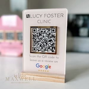 Mini QR Code Display Schild mit Ständer