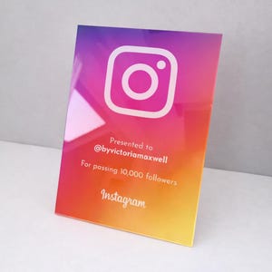 Social Media Milestone Award Plaque Sign | Content Creator Instagram and More