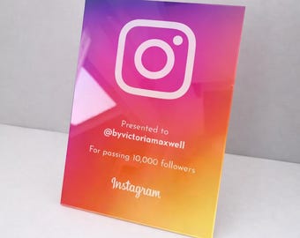 Social Media Milestone Award Plaque Sign | Content Creator Instagram and More