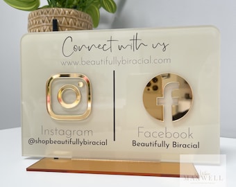 Double Business Social Media Sign | Salon Sign | Beauty Sign | Hairdressers Beautician Sign