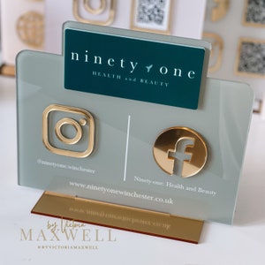 Double Icon with Logo Business Social Media Sign | Salon Sign