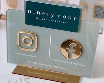 Double Icon with Logo Business Social Media Sign | Salon Sign