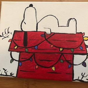Snoopy on his house - Painting