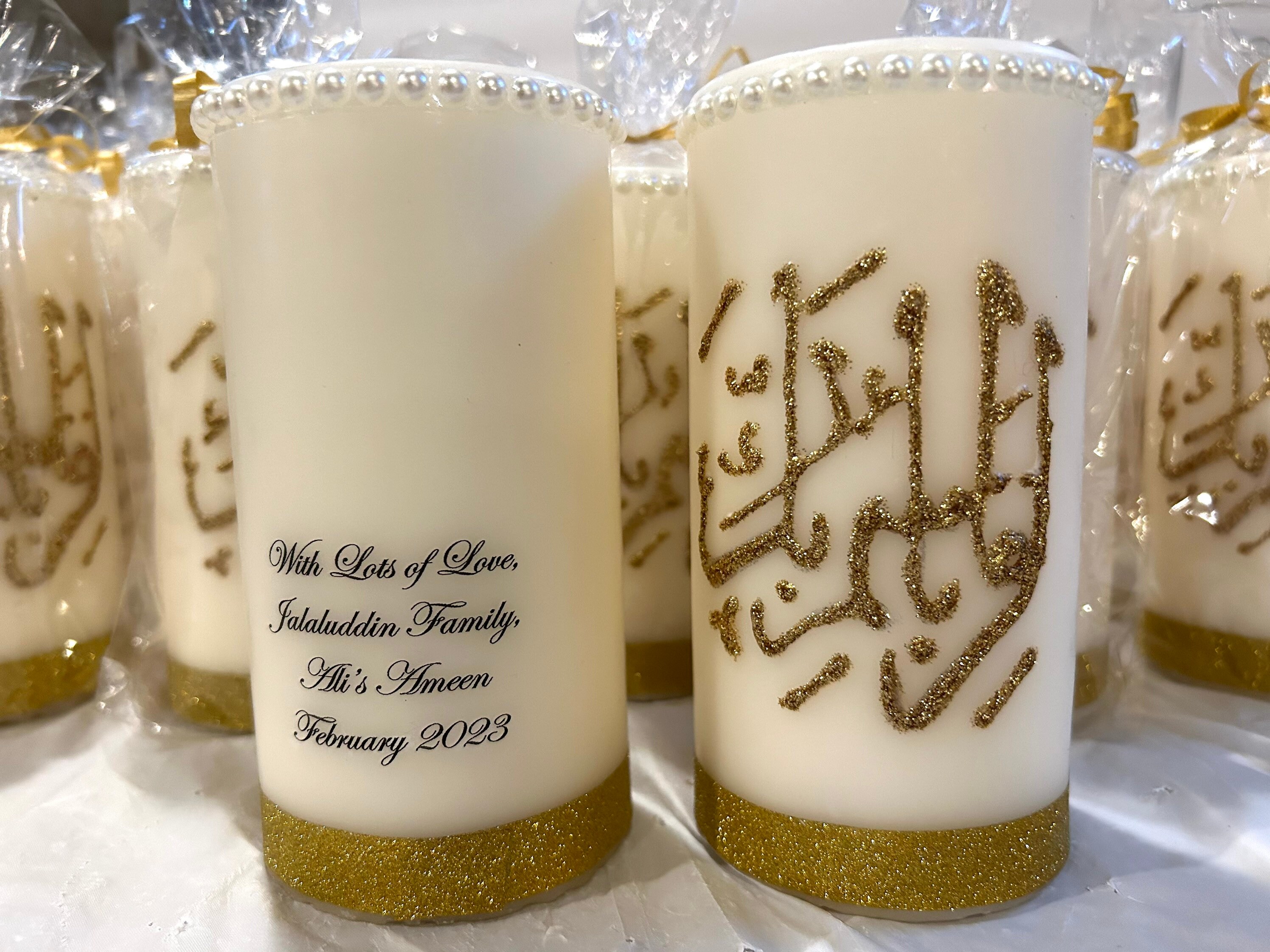Islamic Party Favors,10 Hand Painted Pillar Candles,islamic Candles