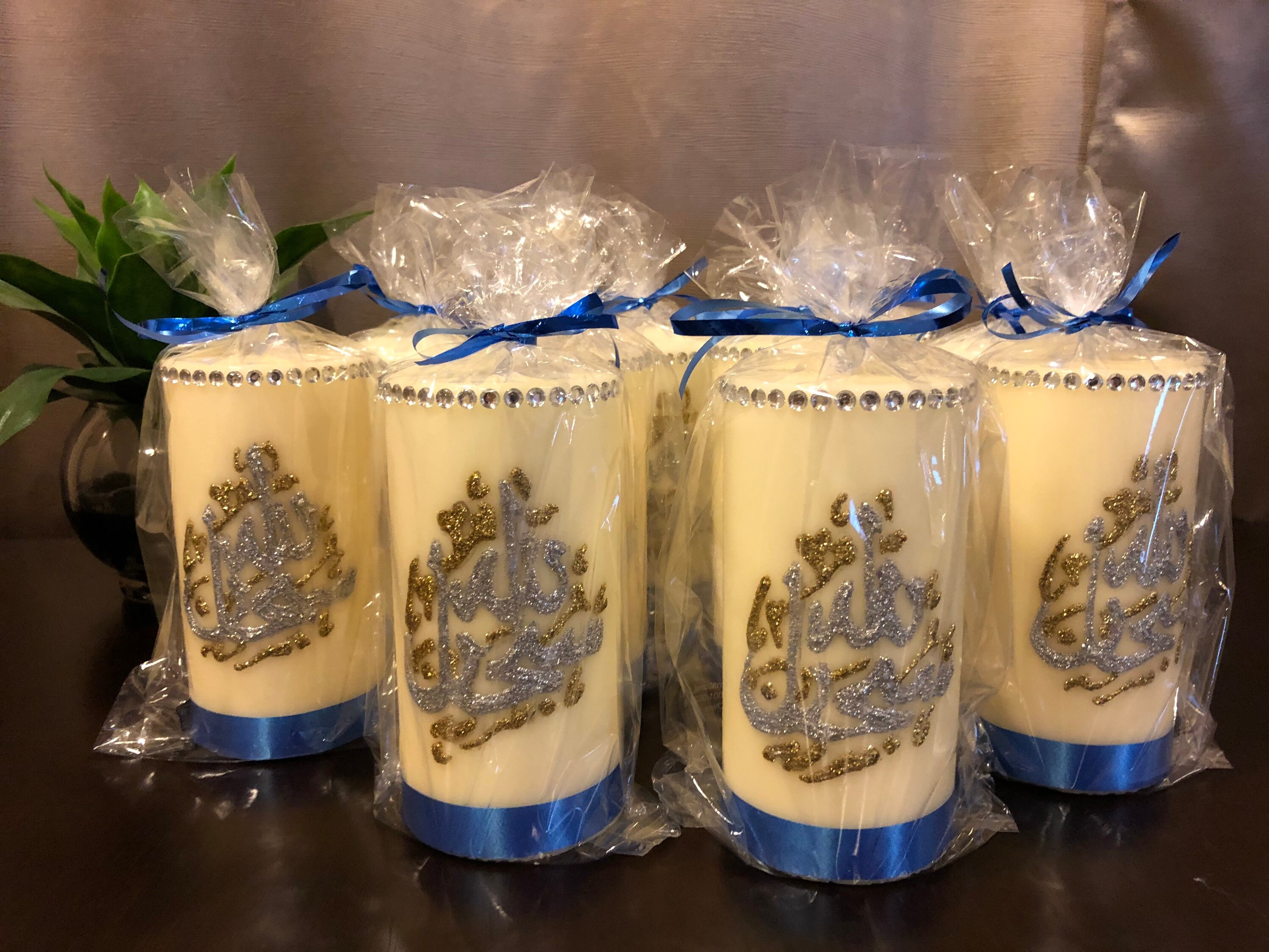 Islamic Party Favors,10 Hand Painted Pillar Candles,islamic Candles