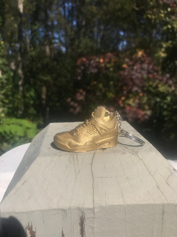 Air Jordan 4 IV oro Nike llavero 3D zapatillas | Etsy
