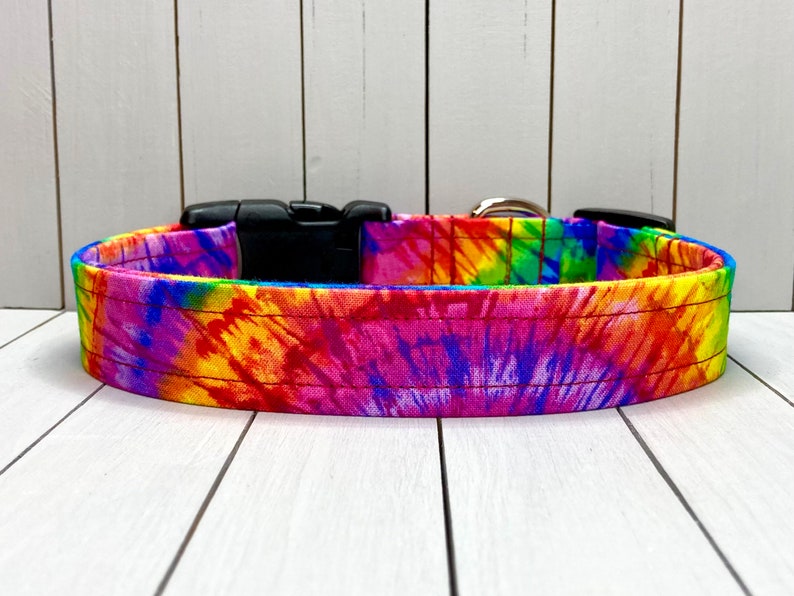 Tiedye Dog Collar Handmade Fabric Covered Nylon bing Etsy