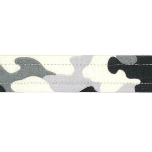 Camouflage Dog Collar, Handmade, Fabric Covered Nylon Webbing Core Gray Camo image 4