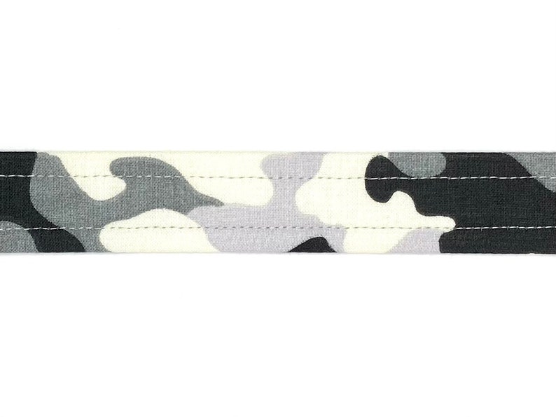 Camouflage Dog Collar, Handmade, Fabric Covered Nylon Webbing Core Gray Camo image 4