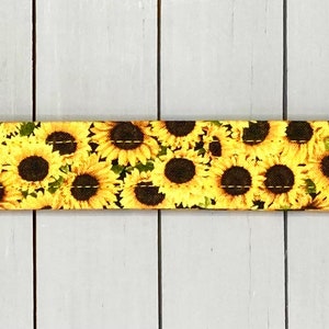 Floral Dog Collar, Handmade, Fabric Covered Nylon Webbing Core Sunflowers image 3