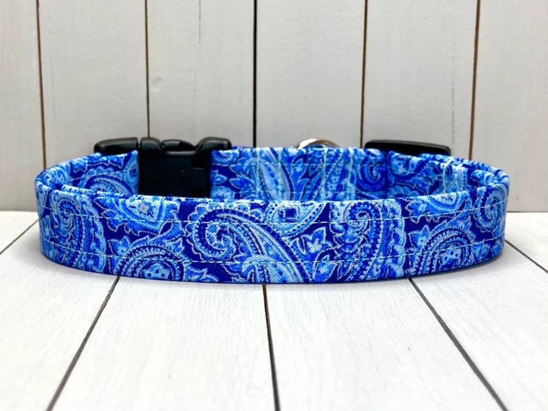 Paisley Dog Collar Handmade Fabric Covered Nylon bing Etsy