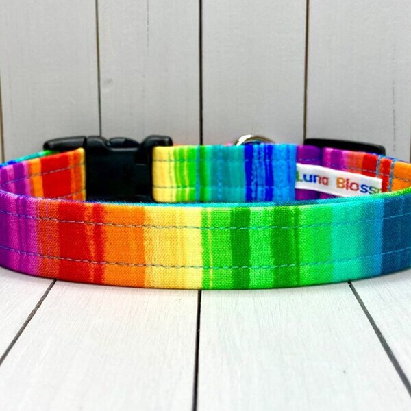 Rainbow Dog Collar - Etsy